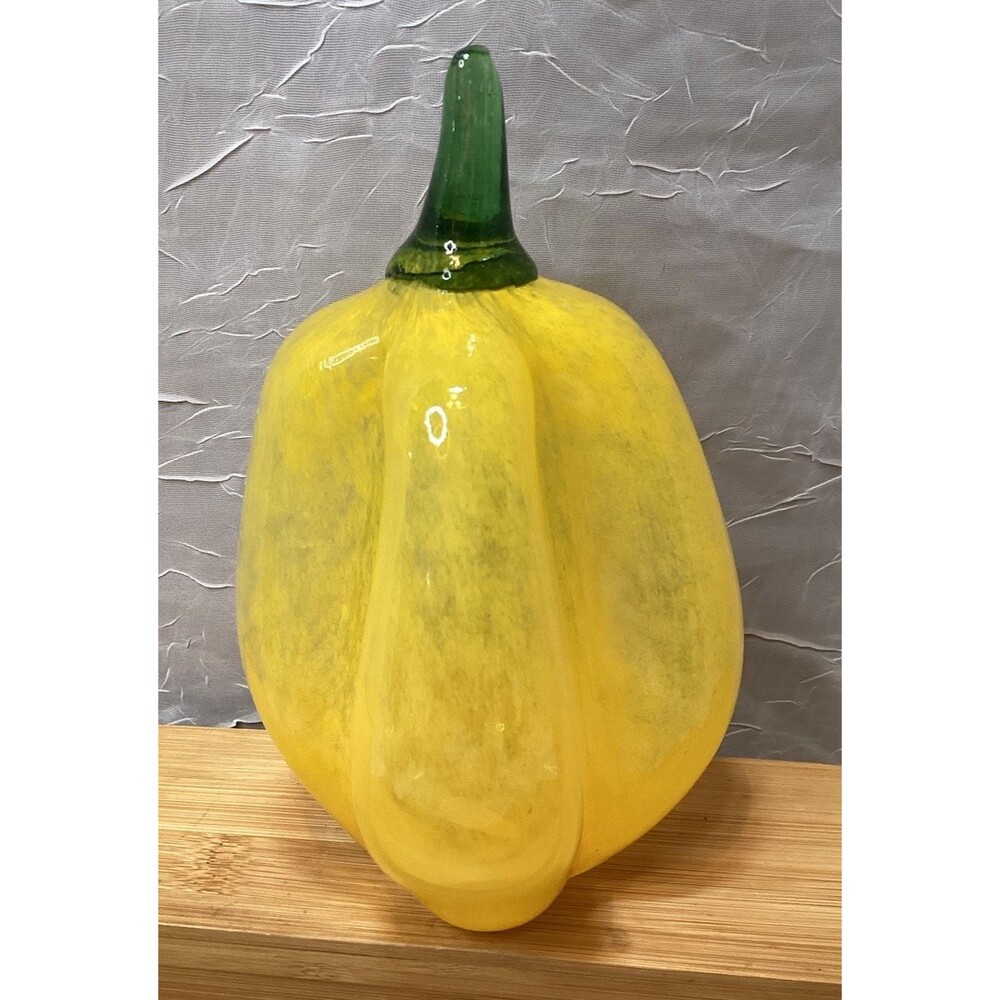 Salute Italia Hand Blown Glass Yellow Gourd Vintage 6.5” Tall x 4” Wide Sticker